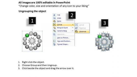 Diverging 11 Factors Round Manner Ppt Circular Flow Process PowerPoint Templates