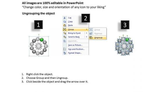 Diverging 11 Factors Round Manner Radial Diagram PowerPoint Templates
