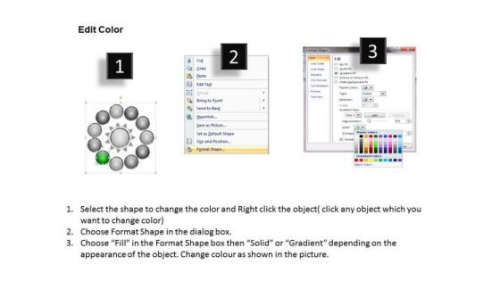 Diverging 11 Factors Round Manner Radial Process PowerPoint Slides