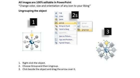 Diverging 8 Step Circular Process Ppt 2 Relative Flow Arrow Chart PowerPoint Templates