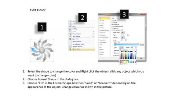 Diverging A Flow Diagram 10 Stages Ppt Relative Circular Arrow PowerPoint Slides