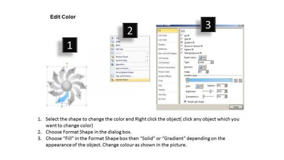 Diverging A Flow Diagram 10 Stages Relative Circular Arrow PowerPoint Slides