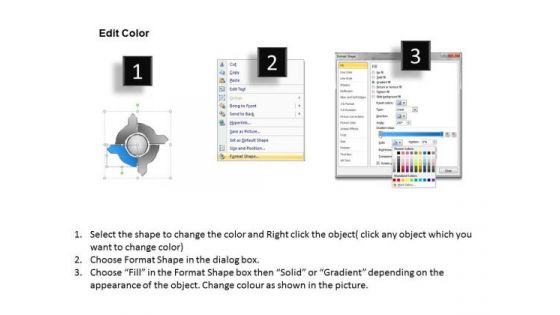Diverging And Converging Circular Arrows Process Radial Chart PowerPoint Slides