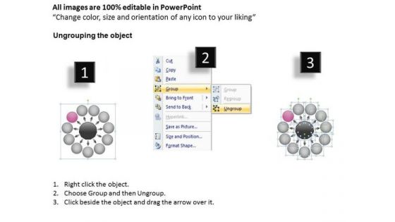 Diverging Arrows Multilple Concepts Diagram Ppt Circular Flow Chart PowerPoint Templates