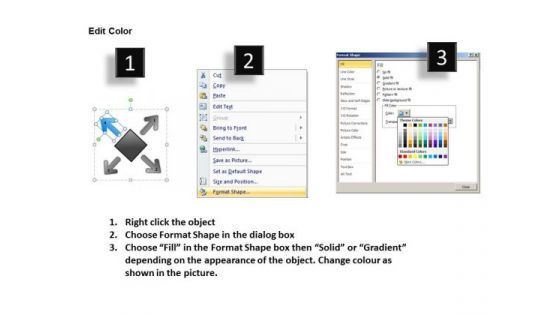 Diverging Arrows Pointing Different Direction Cycle Network PowerPoint Templates