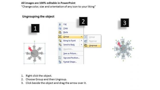 Diverging Arrows Pointing Different Directions Chart Software PowerPoint Templates