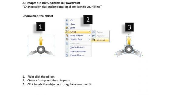 Diverging Arrows Pointing Direction Ppt 2 Relative Cycle Chart PowerPoint Slides