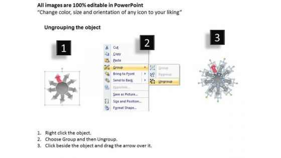 Diverging Arrows Pointing Specific Directions Chart Software PowerPoint Template
