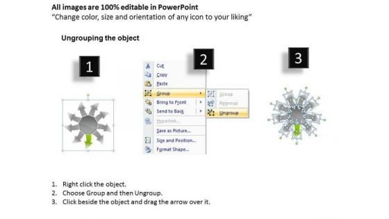 Diverging Arrows Pointing Specific Directions Ppt Cycle Process PowerPoint Slide