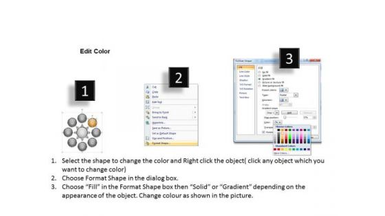 Diverging Components A Circular Process Layout Network PowerPoint Templates