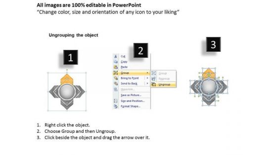 Diverging Flow Chart 4 Stages Business Circular PowerPoint Templates