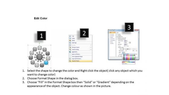 Diverging Flow Chart Consisting 11 Stages Circular Cycle Layout PowerPoint Templates