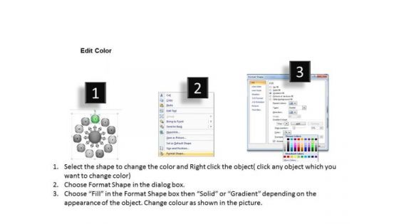 Diverging Flow Chart Consisting 11 Stages Circular Process Diagram PowerPoint Slides