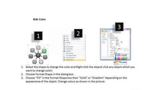 Diverging Seven Stages Explaining Concepts Target Chart PowerPoint Templates