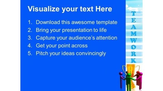Diverse People Around Trophy Winner Competition PowerPoint Templates Ppt Backgrounds For Slides 1212