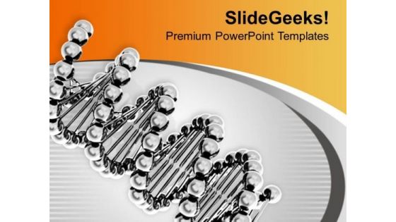 Dna Structure Using Silver Balls PowerPoint Templates Ppt Backgrounds For Slides 0313