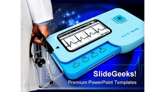 Doctor And Ecg Medical PowerPoint Background And Template 1210