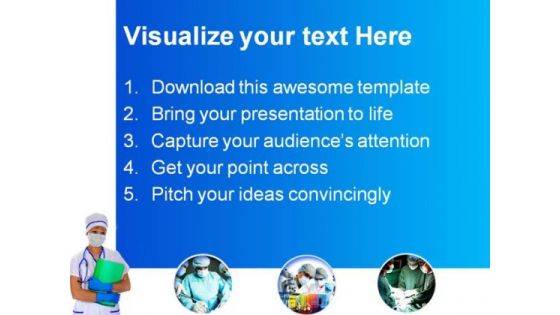Doctor In Mask With Reports Medical PowerPoint Themes And PowerPoint Slides 0411