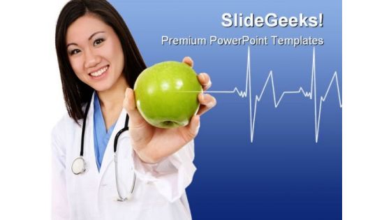 Doctor With Apple Health PowerPoint Templates And PowerPoint Backgrounds 0511