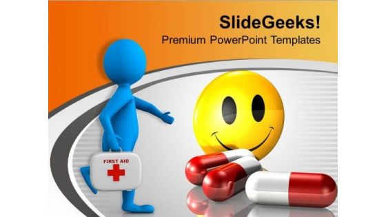Doctor With Medical Aid For Healthy Living PowerPoint Templates Ppt Backgrounds For Slides 0613