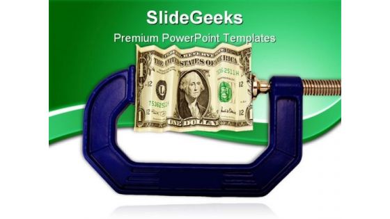 Dollar Bill Pinched In Clamp Money PowerPoint Backgrounds And Templates 1210