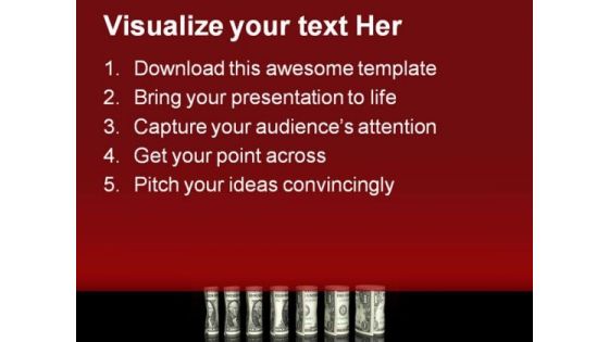 Dollar Bills Chart Money PowerPoint Backgrounds And Templates 1210