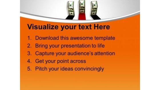 Dollar Bills Standing Straight Competition PowerPoint Templates Ppt Backgrounds For Slides 1112