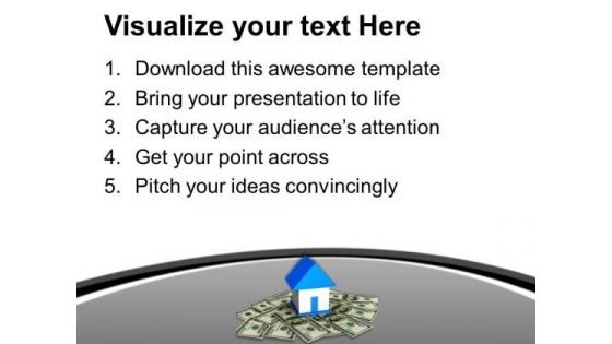 Dollar Bills Under Home Cash Finance Success PowerPoint Templates Ppt Backgrounds For Slides 1212
