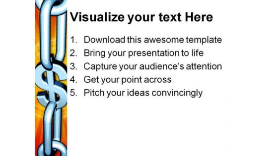 Dollar Chain Business PowerPoint Background And Template 1210