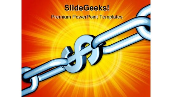 Dollar Chain Business PowerPoint Background And Template 1210