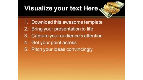 Dollar Chart Money PowerPoint Template 0610