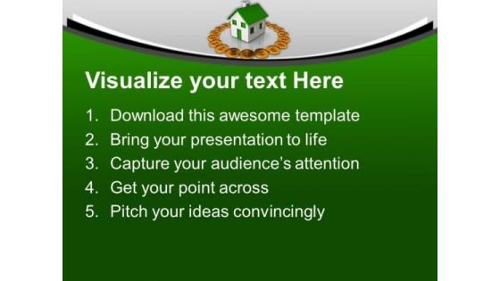 Dollar Coins Around House Investment PowerPoint Templates Ppt Backgrounds For Slides 0113
