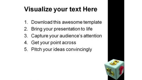 Dollar Dice Metaphor PowerPoint Templates And PowerPoint Backgrounds 0211