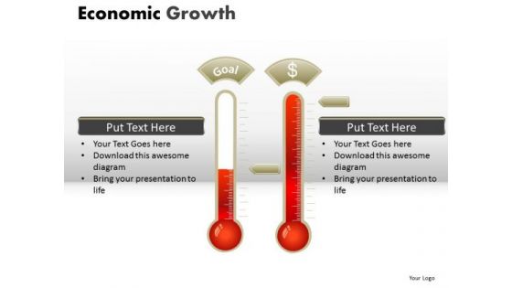 Dollar Goals Heating Economy PowerPoint Templates Ppt Slides