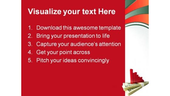 Dollar Graph Business PowerPoint Template 0610