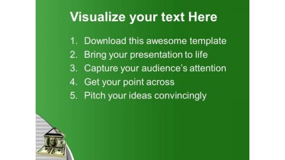 Dollar House Money PowerPoint Templates Ppt Backgrounds For Slides 0113