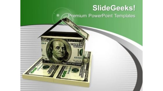 Dollar House Money PowerPoint Templates Ppt Backgrounds For Slides 0113