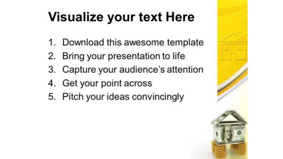 Dollar House With Gold Coins Business PowerPoint Templates And PowerPoint Themes 1012