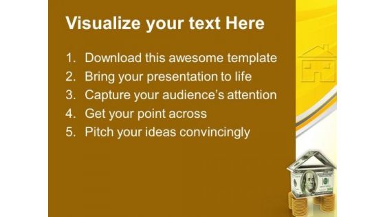 Dollar House With Gold Coins Business PowerPoint Templates And PowerPoint Themes 1012