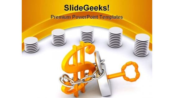 Dollar Locked Metaphor PowerPoint Backgrounds And Templates 1210