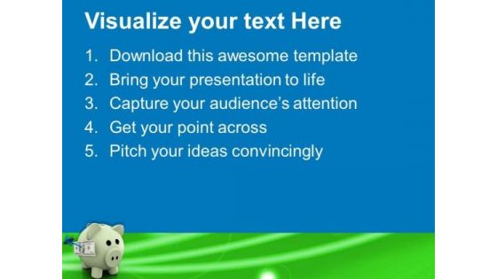 Dollar Notes And Piggy Bank Saving Real Estate PowerPoint Templates Ppt Backgrounds For Slides 0213