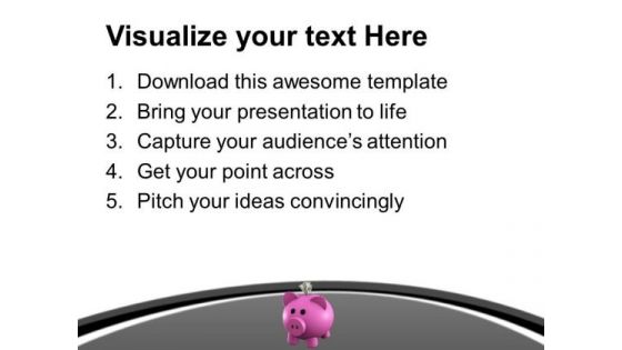Dollar Notes And Piggy Bank Savings Finance PowerPoint Templates Ppt Backgrounds For Slides 0113