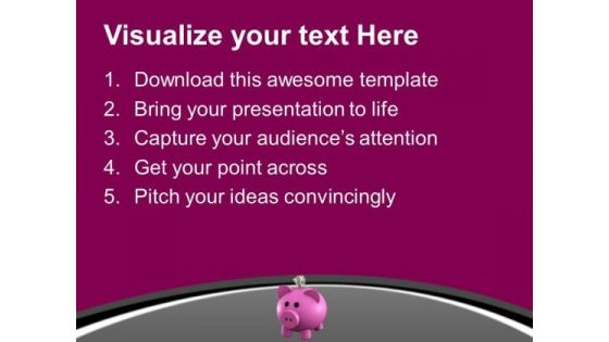 Dollar Notes And Piggy Bank Savings Finance PowerPoint Templates Ppt Backgrounds For Slides 0113