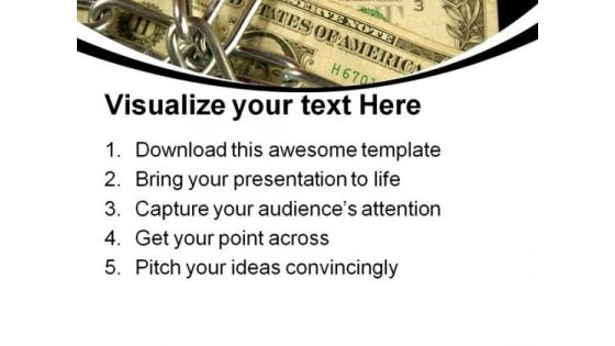 Dollar Notes In Chains Money PowerPoint Themes And PowerPoint Slides 0811