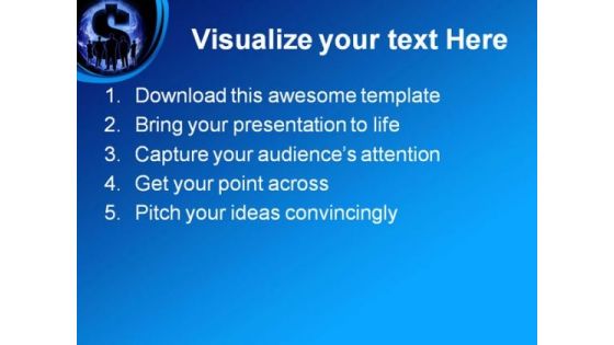 Dollar People Globe PowerPoint Themes And PowerPoint Slides 0811