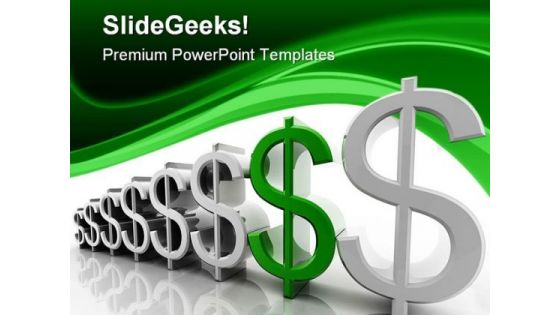 Dollar Rises Money PowerPoint Templates And PowerPoint Backgrounds 0411