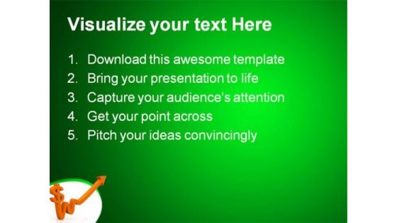 Dollar Sign And Arrow Business PowerPoint Background And Template 1210