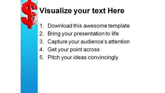 Dollar Sign And Ladder Success PowerPoint Themes And PowerPoint Slides 0211