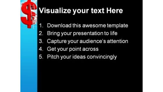Dollar Sign And Ladder Success PowerPoint Themes And PowerPoint Slides 0211