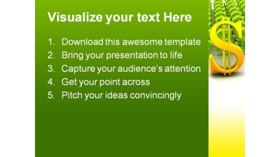 Dollar Sign Finance PowerPoint Background And Template 1210